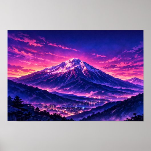 Photographic Landscape Neon Art Edited  ポスター (正面)