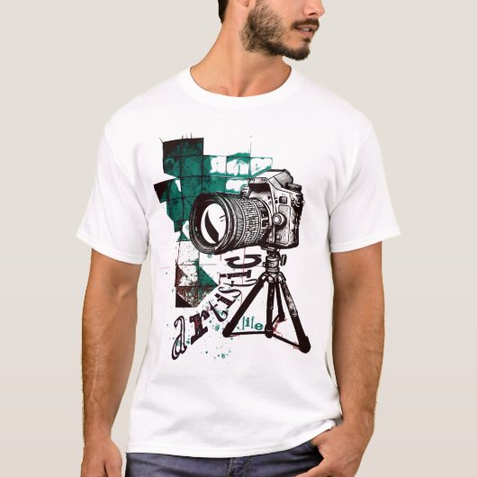 Photography Artistic life Camera on tripod design Tシャツ (正面)