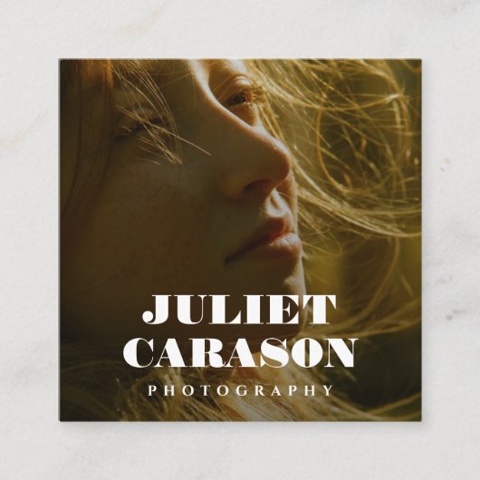 Photography Bold Typography Full photo  スクエア名刺 (正面)