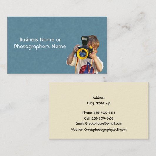 Photography Camera Store or Photographer 名刺 (正面/裏面)