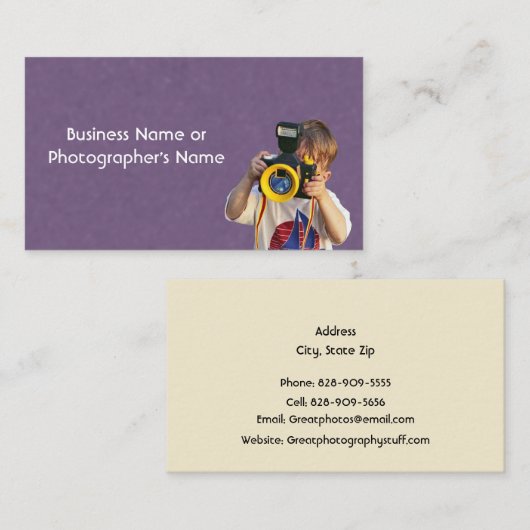 Photography Camera Store or Photographer 名刺 (正面/裏面)