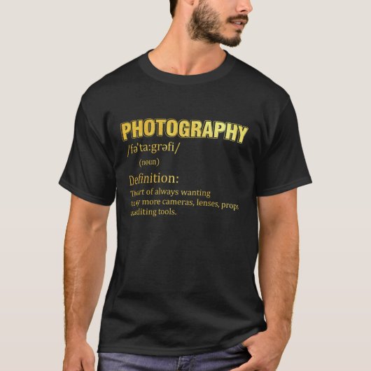 Photography Definition Camera Photographer Tシャツ (正面)