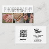 Photography Elegant Script Photo QR Code Logo 名刺 (正面/裏面)