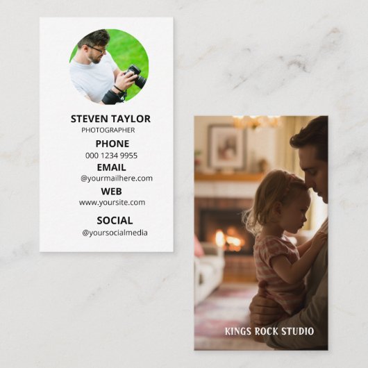 Photography Modern Minimal Simple Photo 名刺 (正面/裏面)