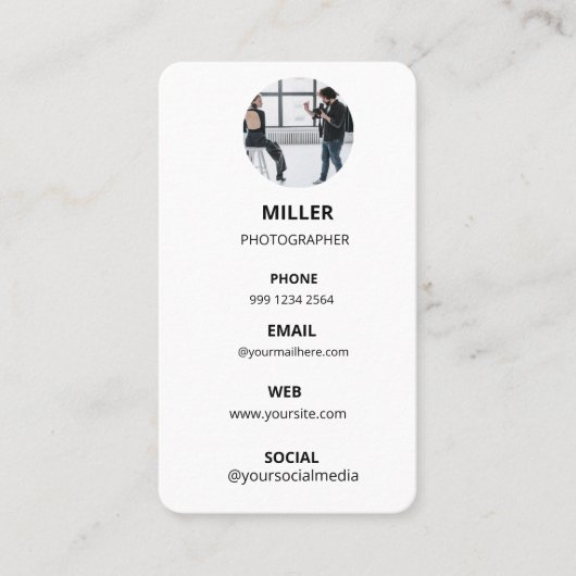 Photography Modern Minimal Simple Photo 名刺 (正面)