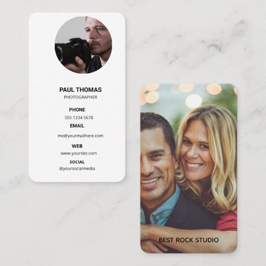 Photography Modern Minimal Simple Photo Business 名刺 (正面/裏面)