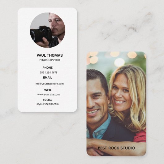 Photography Modern Minimal Simple Photo Business 名刺 (正面/裏面)