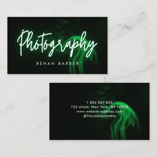 Photography Neon Green  名刺 (正面/裏面)