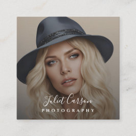 Photography Script Calligraphy photo スクエア名刺