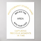 Photography Studio Nameロゴ引用文 箔ポスター (正面)