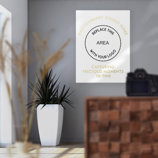 Photography Studio Nameロゴ引用文 箔ポスター