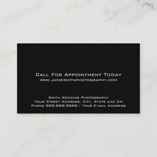 Photography Studio Photographer Business Card 名刺 (裏面)