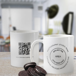 Photography Studio QRコードロゴ引用文 コーヒーマグカップ