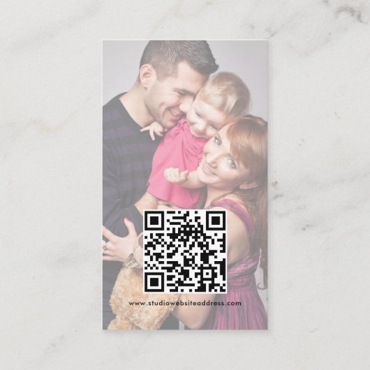 Photography Studio QRロゴ引用文2フォトオーバーレイ 名刺 (裏面)