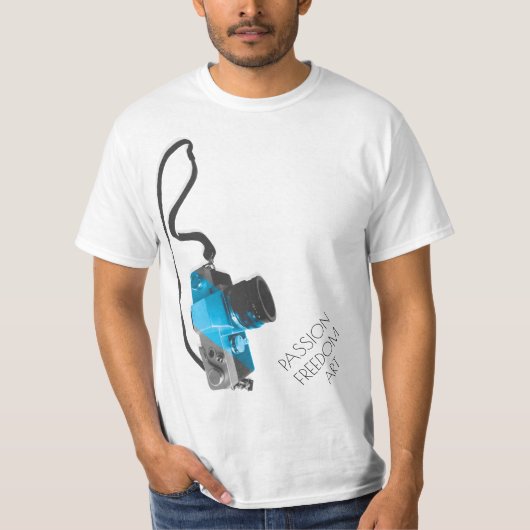 Photography T-Shirt w\ retro photo camera design Tシャツ (正面)