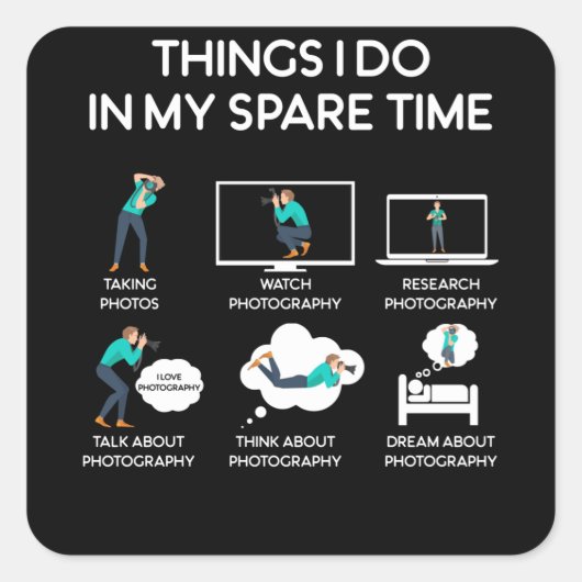 photography things i do in my spare time スクエアシール (正面)