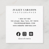 Photography wedding collage photo  スクエア名刺 (裏面)