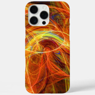 PHOTONオレンジ熱狂する色の黄色の抽象芸術渦巻き iPhone 16 PRO MAXケース