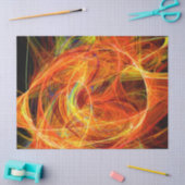 PHOTON熱狂する抽象芸術イエローオレンジのフラクタル渦巻き 薄葉紙 (クラフト)