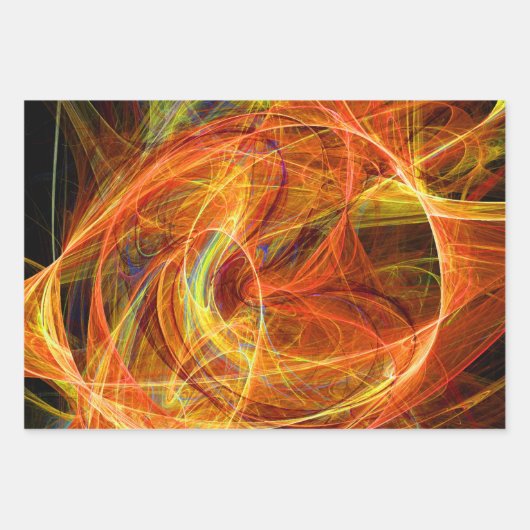 PHOTON熱狂する抽象芸術カラフルフラクタル渦 ラッピングペーパーシート (正面2)