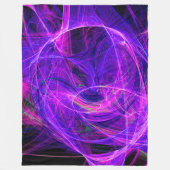 PHOTON熱狂する抽象芸術パープルブルーフラクタル,旋回 フリースブランケット (正面)