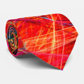 PHOTON熱狂する抽象芸術レッドイエローフラクタル、旋回 ネクタイ (ロール)