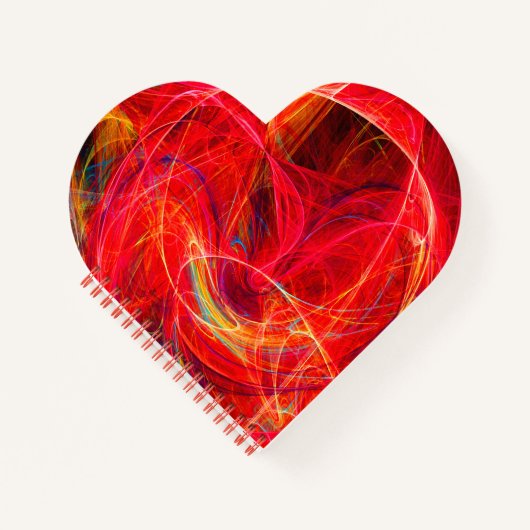 PHOTON熱狂する抽象芸術レッドイエローフラクタル、旋回 ノートブック (正面)