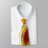 PHOTON熱狂する抽象芸術OrangeYellowフラクタル渦巻き ネクタイ (タイ)