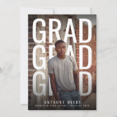 PhotoPop Bold Typography Graduation Party 招待状 (正面)