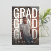 PhotoPop Bold Typography Graduation Party 招待状 (スタンド正面)