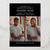 PhotoPop Bold Typography Graduation Party 箔招待状 (裏面)