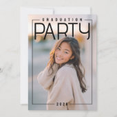 PhotoPop Chic Graduation Party 招待状 (正面)