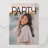 PhotoPop Chic Graduation Party 箔招待状 (正面)