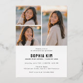 PhotoPop Chic Graduation Party 箔招待状 (裏面)