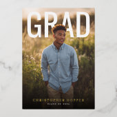 PhotoPop Contemporary Graduation Party 箔招待状 (正面)