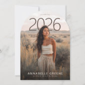 PhotoPop Modern Arch Photo Graduation Party 招待状 (正面)