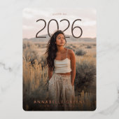 PhotoPop Modern Arch Photo Graduation Party 箔招待状 (正面)