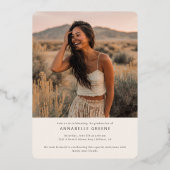 PhotoPop Modern Arch Photo Graduation Party 箔招待状 (裏面)