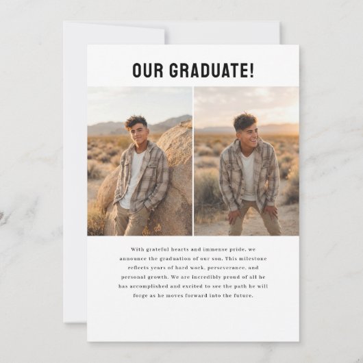 PhotoPop Modern Graduation 案内状 (裏面)