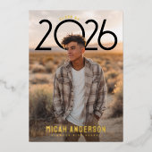 PhotoPop Modern Graduation  箔招待状 (正面)