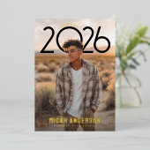 PhotoPop Modern Graduation  箔招待状 (立ち正面)