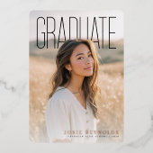 PhotoPop Modern Photo Collage Graduation Party 箔招待状 (正面)