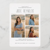 PhotoPop Modern Photo Collage Graduation Party 箔招待状 (裏面)