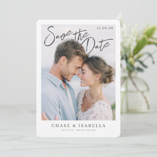 PhotoPop Save the Date Romantic Script セーブザデート (スタンド正面)