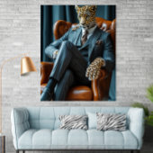Photorealistic Bossy Leopard Digital Art Poster ポスター