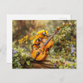 Photorealistic Bumblebee Playing Double Bass  ポストカード (正面/裏面)