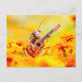 Photorealistic Cockroach Playing Guitar Among Mari ポストカード