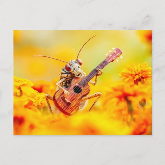 Photorealistic Cockroach Playing Guitar Among Mari ポストカード (正面)