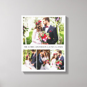 Photos エレガント モダン 結婚  Collageの4つ キャンバスプリント