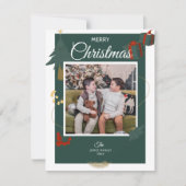 Photos Christmas Family Magic Green Red Holiday シーズンカード (正面)
